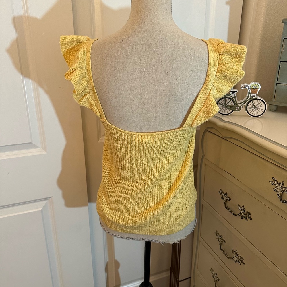 Yellow Knit Sleeveless Top - Picture 2 of 4
